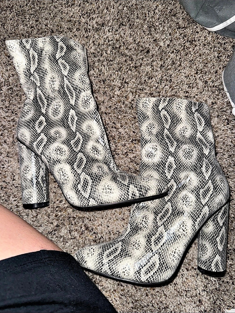 Fashion Nova Midnight Lover Boot Snake Print Heeled Boots US 8M